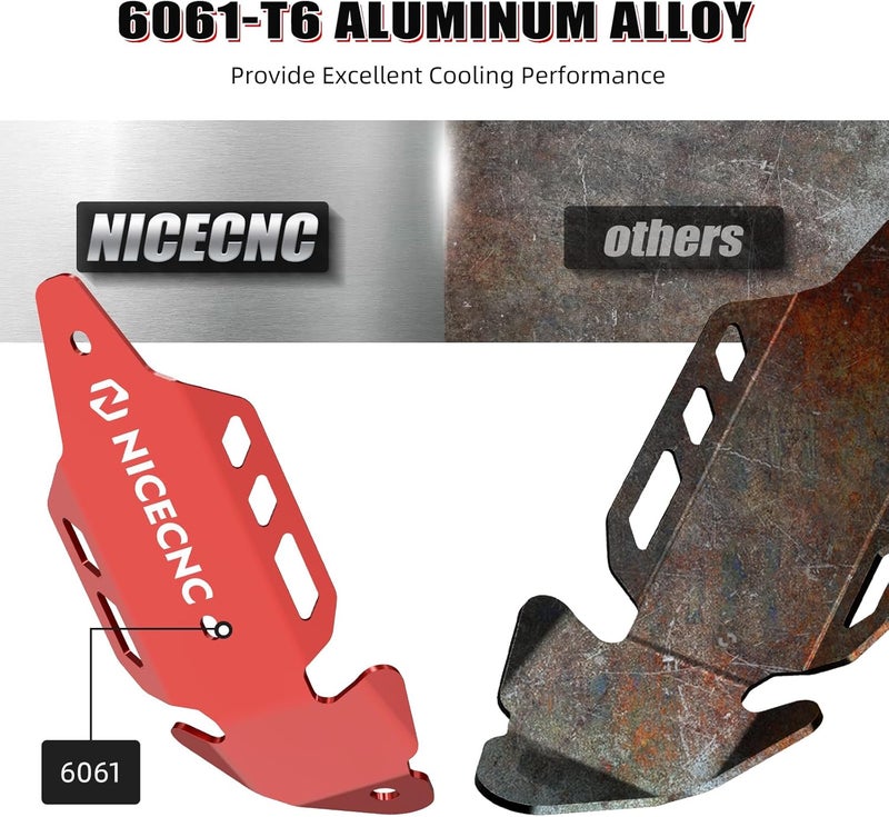 NICECNC Heat Shield Guard Protector Compatible with Yamaha YFZ450R 2009 2010 2011 2012 2013 2014 2015-2023, YFZ450RSE 2018 2019 2020 2021 2022 2023, YFZ450X 2010 2011 Red - Image 5